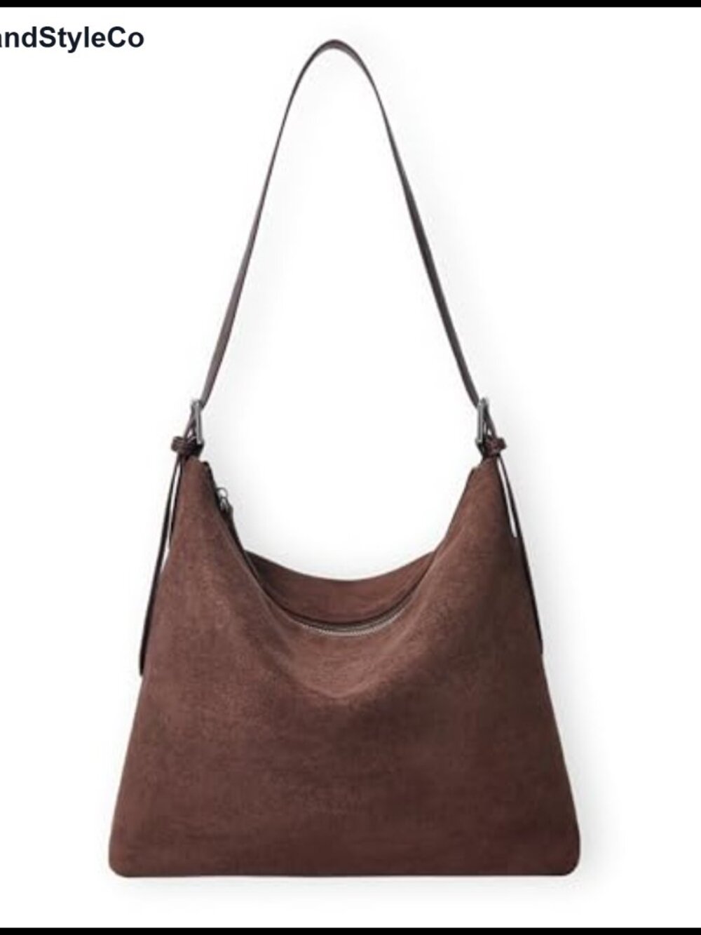 Faux Suede Hobo Bag for Women, Slouchy Shoulder Purse with Adjustable Strap